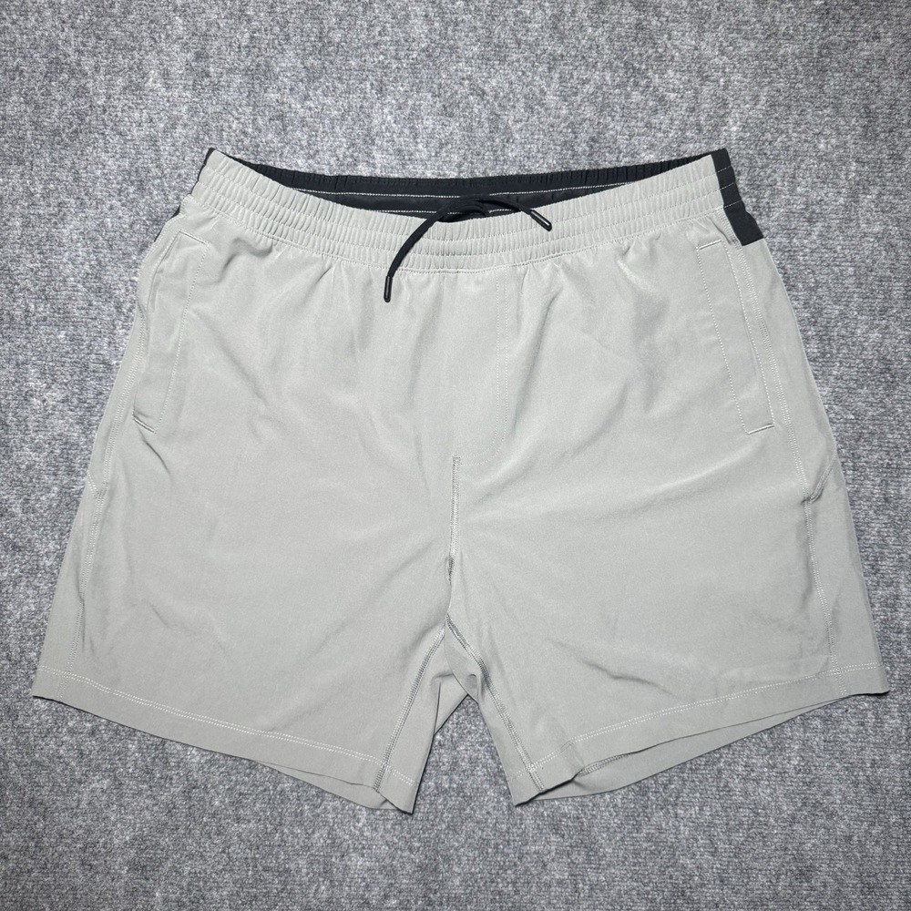 Bearbottom Stretch Shorts Mens XL Gray 7" Lined Elastic Waist Travel Casual